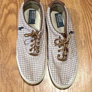 Polo by Ralph Lauren Plaid Sneakers - Brown and White